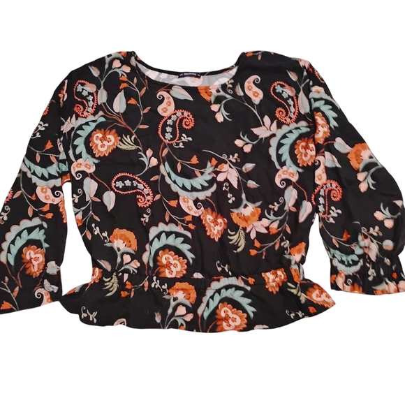 MEDICINE | 70's Floral Print Cinched Waist Women's Blouse | Size Medium - Picture 9 of 9